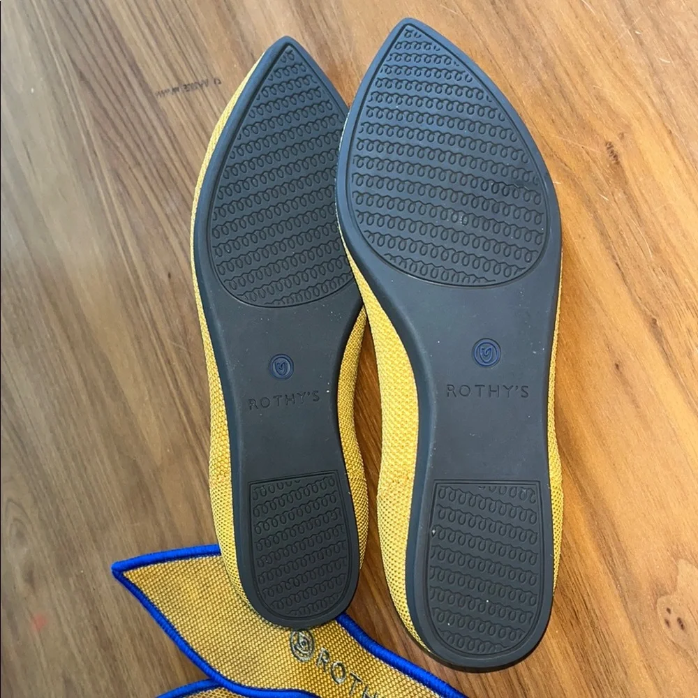 Rothy's Yellow and Blue Pointed-Toe Flats - Picture 4 of 7